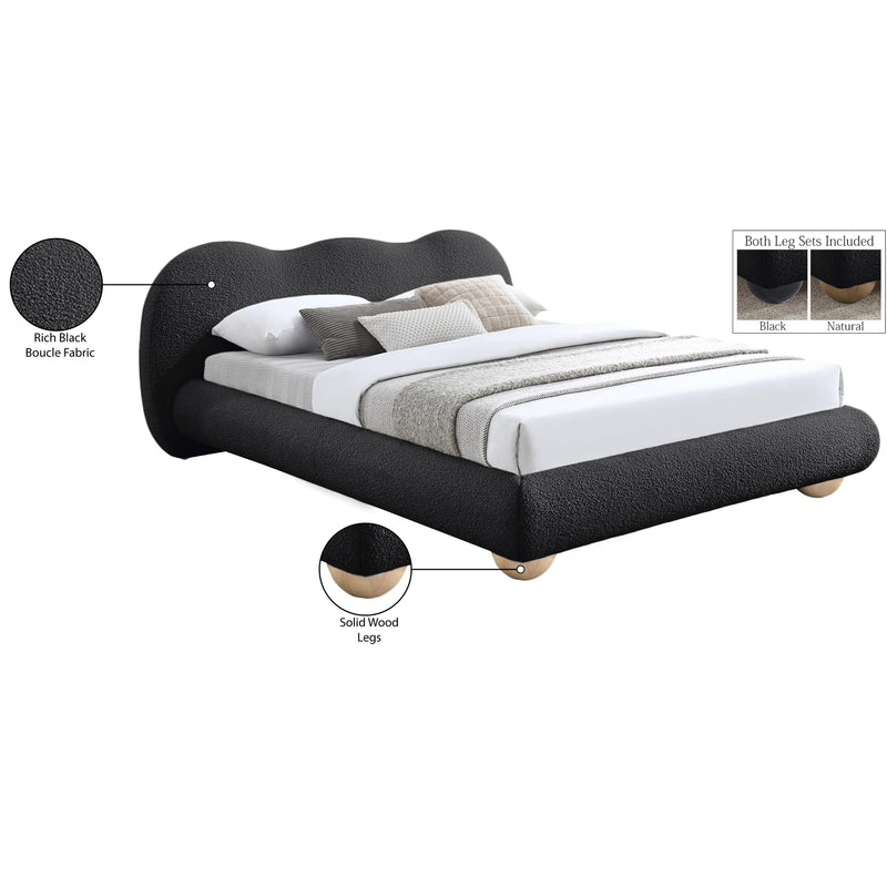 Meridian Hyde Black Boucle Fabric Queen Bed (3 Boxes) IMAGE 10