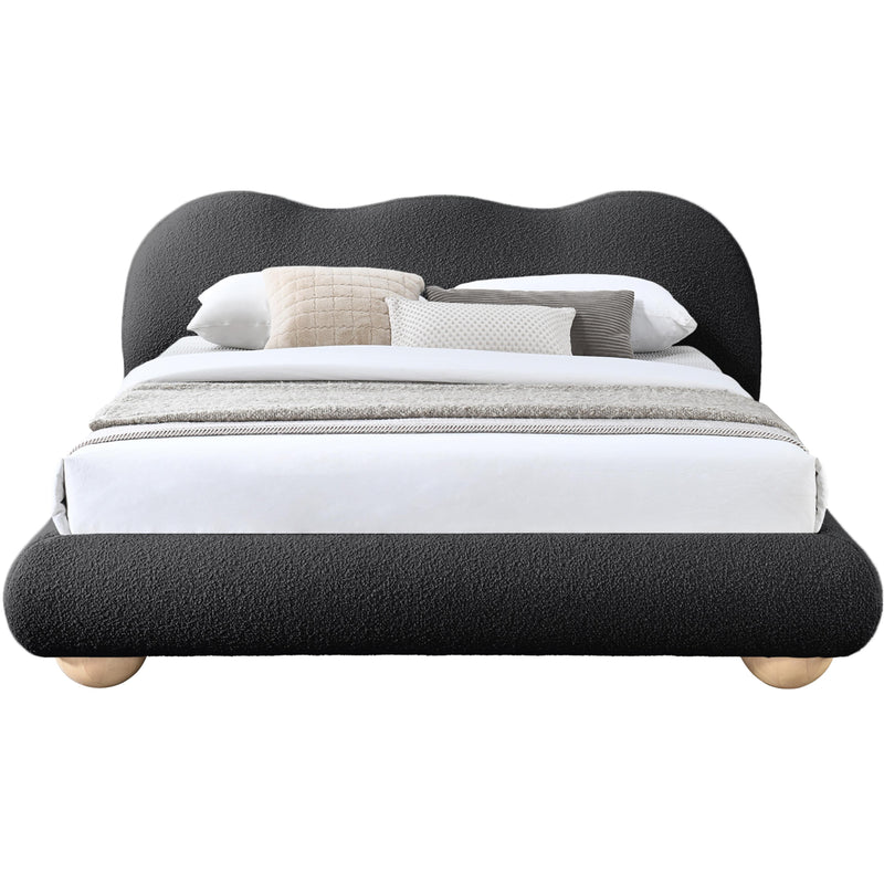 Meridian Hyde Black Boucle Fabric Queen Bed (3 Boxes) IMAGE 5