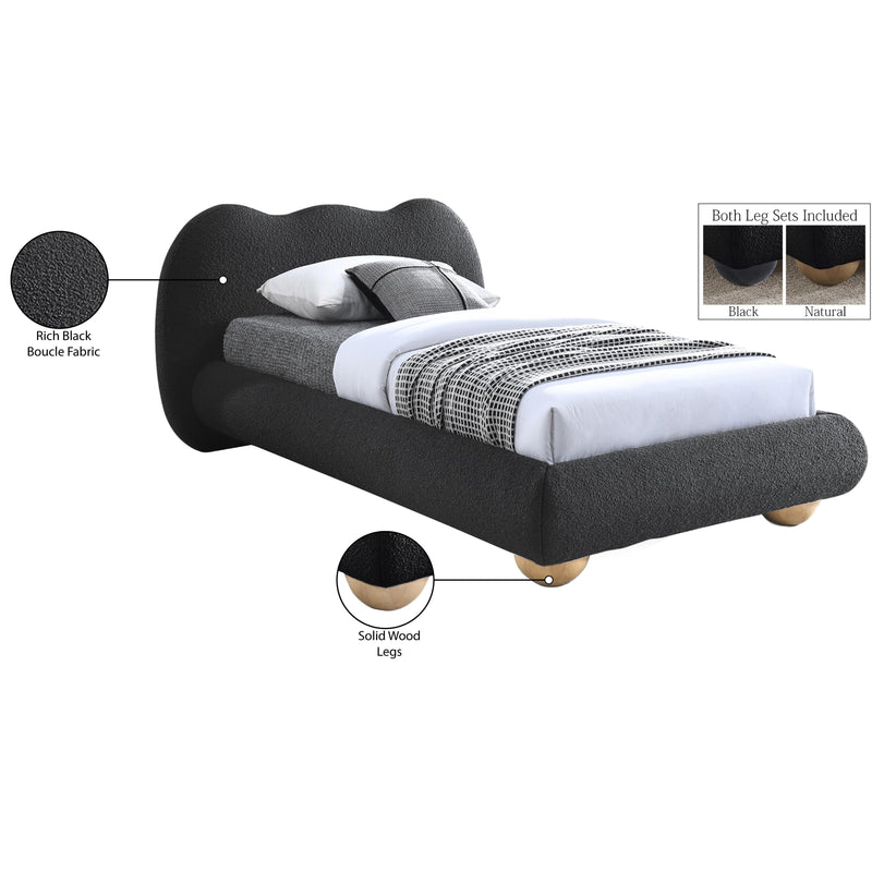 Meridian Hyde Black Boucle Fabric Twin Bed (3 Boxes) IMAGE 10