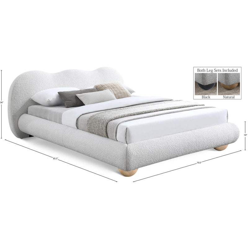 Meridian Hyde Cream Boucle Fabric Full Bed (3 Boxes) IMAGE 11