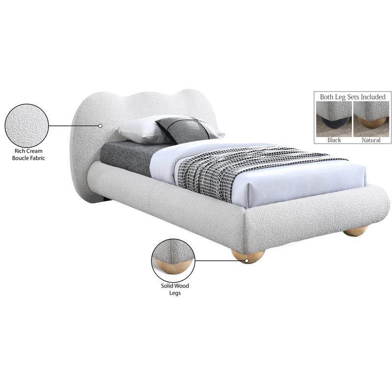 Meridian Hyde Cream Boucle Fabric Twin Bed (3 Boxes) IMAGE 10