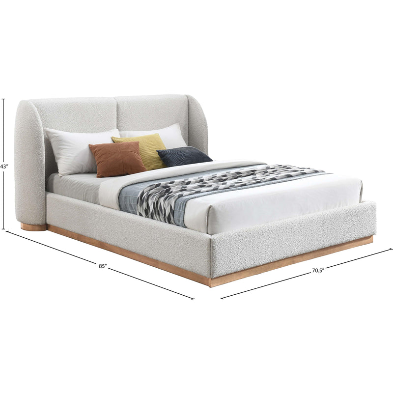 Meridian Jardin Cream Boucle Fabric Full Bed (3 Boxes) IMAGE 7