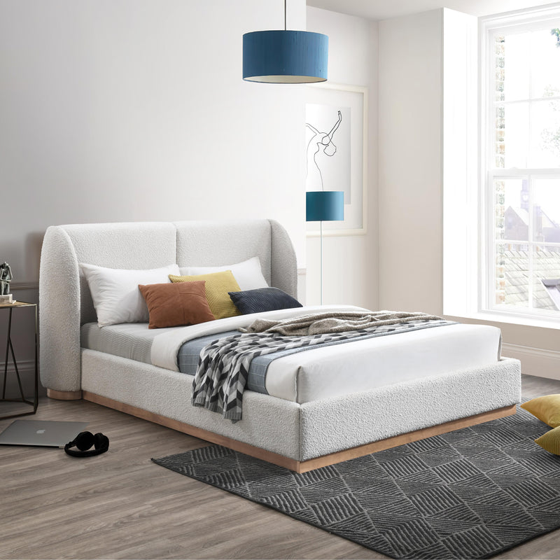 Meridian Jardin Cream Boucle Fabric King Bed (3 Boxes) IMAGE 2