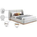 Meridian Jardin Cream Boucle Fabric King Bed (3 Boxes) IMAGE 8