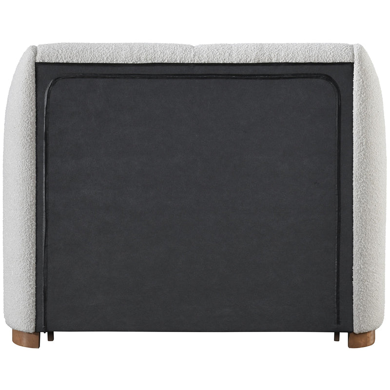 Meridian Jardin Cream Boucle Fabric Twin Bed (3 Boxes) IMAGE 4