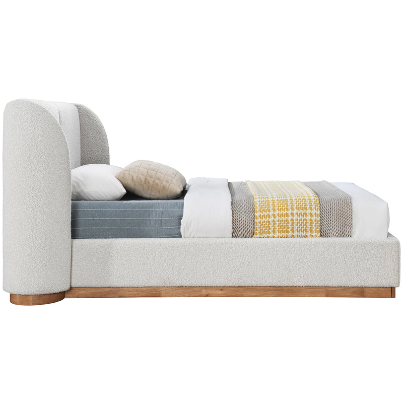 Meridian Jardin Cream Boucle Fabric Twin Bed (3 Boxes) IMAGE 5