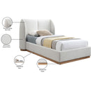 Meridian Jardin Cream Boucle Fabric Twin Bed (3 Boxes) IMAGE 8