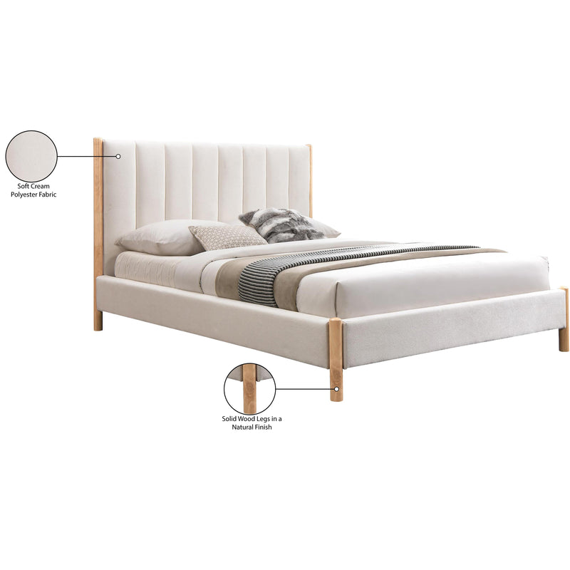 Meridian Kona Cream Polyester Fabric King Bed IMAGE 8