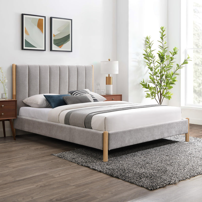 Meridian Kona Grey Polyester Fabric Full Bed IMAGE 2