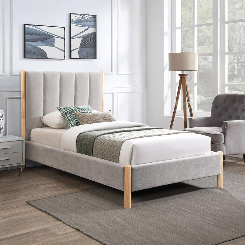 Meridian Kona Grey Polyester Fabric Twin Bed IMAGE 2