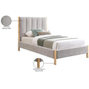 Meridian Kona Grey Polyester Fabric Twin Bed IMAGE 8