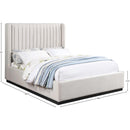 Meridian Logan Beige Linen Textured Fabric Full Bed IMAGE 8