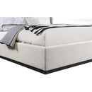 Meridian Logan Beige Linen Textured Fabric King Bed IMAGE 6