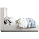 Meridian Logan Beige Linen Textured Fabric Queen Bed IMAGE 4