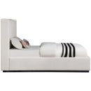 Meridian Logan Beige Linen Textured Fabric Twin Bed IMAGE 4