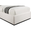 Meridian Logan Beige Linen Textured Fabric Twin Bed IMAGE 6