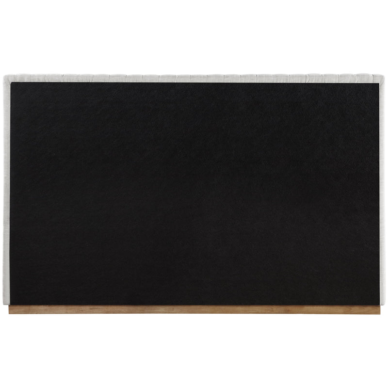 Meridian Logan Cream Linen Textured Fabric King Bed IMAGE 5