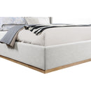 Meridian Logan Cream Linen Textured Fabric King Bed IMAGE 6