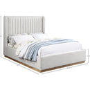 Meridian Logan Cream Linen Textured Fabric King Bed IMAGE 8