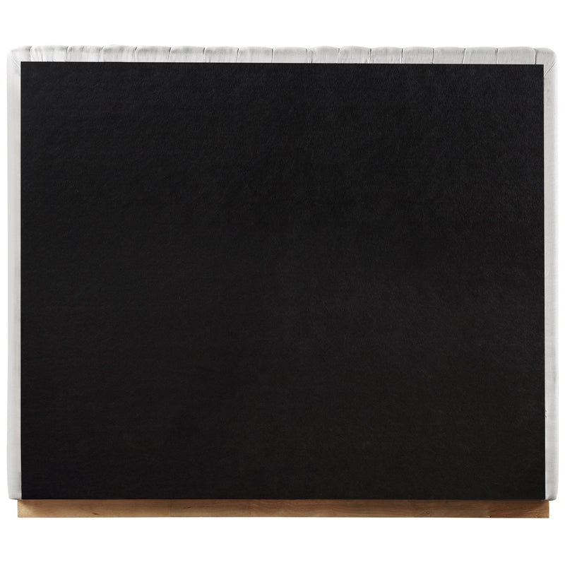 Meridian Logan Cream Linen Textured Fabric Queen Bed IMAGE 5