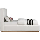 Meridian Logan Cream Linen Textured Fabric Twin Bed IMAGE 4