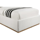 Meridian Logan Cream Linen Textured Fabric Twin Bed IMAGE 6