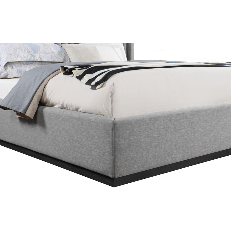 Meridian Logan Grey Linen Textured Fabric King Bed IMAGE 6