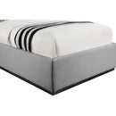Meridian Logan Grey Linen Textured Fabric Twin Bed IMAGE 6