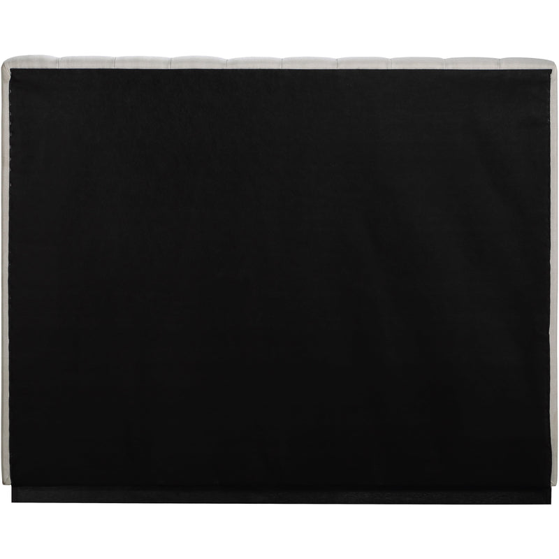 Meridian Lucia Beige Linen Textured Fabric Full Bed IMAGE 5