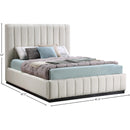 Meridian Lucia Beige Linen Textured Fabric King Bed IMAGE 12