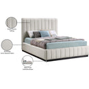 Meridian Lucia Beige Linen Textured Fabric King Bed IMAGE 13