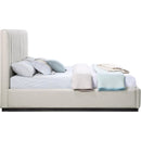 Meridian Lucia Beige Linen Textured Fabric King Bed IMAGE 4