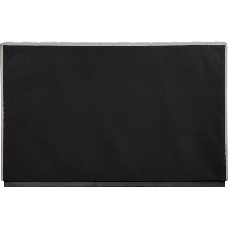 Meridian Lucia Beige Linen Textured Fabric King Bed IMAGE 5