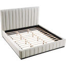 Meridian Lucia Beige Linen Textured Fabric King Bed IMAGE 8