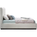 Meridian Lucia Beige Linen Textured Fabric Queen Bed IMAGE 4