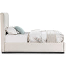 Meridian Lucia Beige Linen Textured Fabric Twin Bed IMAGE 4