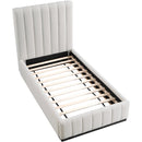 Meridian Lucia Beige Linen Textured Fabric Twin Bed IMAGE 8