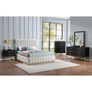 Meridian Lucia Cream Linen Textured Fabric Full Bed IMAGE 9