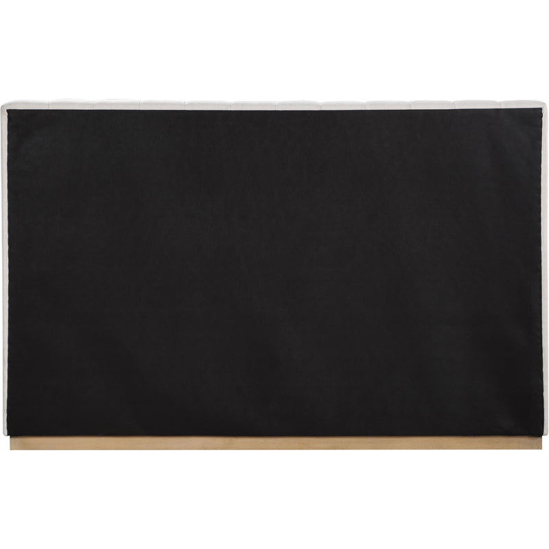 Meridian Lucia Cream Linen Textured Fabric King Bed IMAGE 5