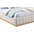 Meridian Lucia Cream Linen Textured Fabric King Bed IMAGE 6