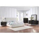 Meridian Lucia Cream Linen Textured Fabric King Bed IMAGE 9