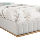 Meridian Lucia Cream Linen Textured Fabric Twin Bed IMAGE 6