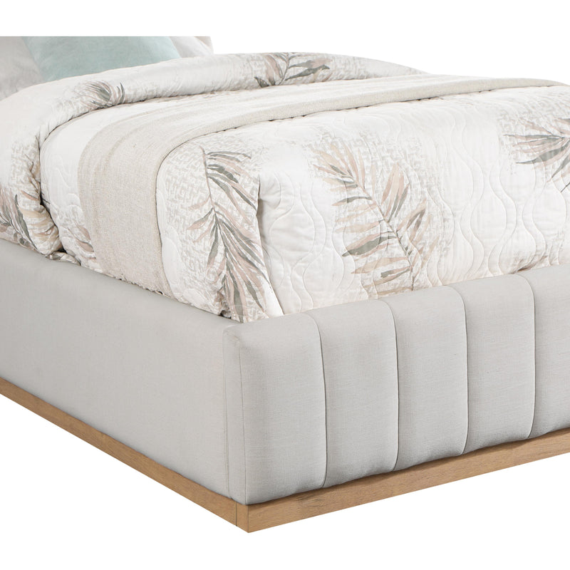 Meridian Lucia Cream Linen Textured Fabric Twin Bed IMAGE 6