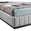 Meridian Lucia Grey Linen Textured Fabric Full Bed IMAGE 6