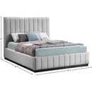 Meridian Lucia Grey Linen Textured Fabric King Bed IMAGE 12