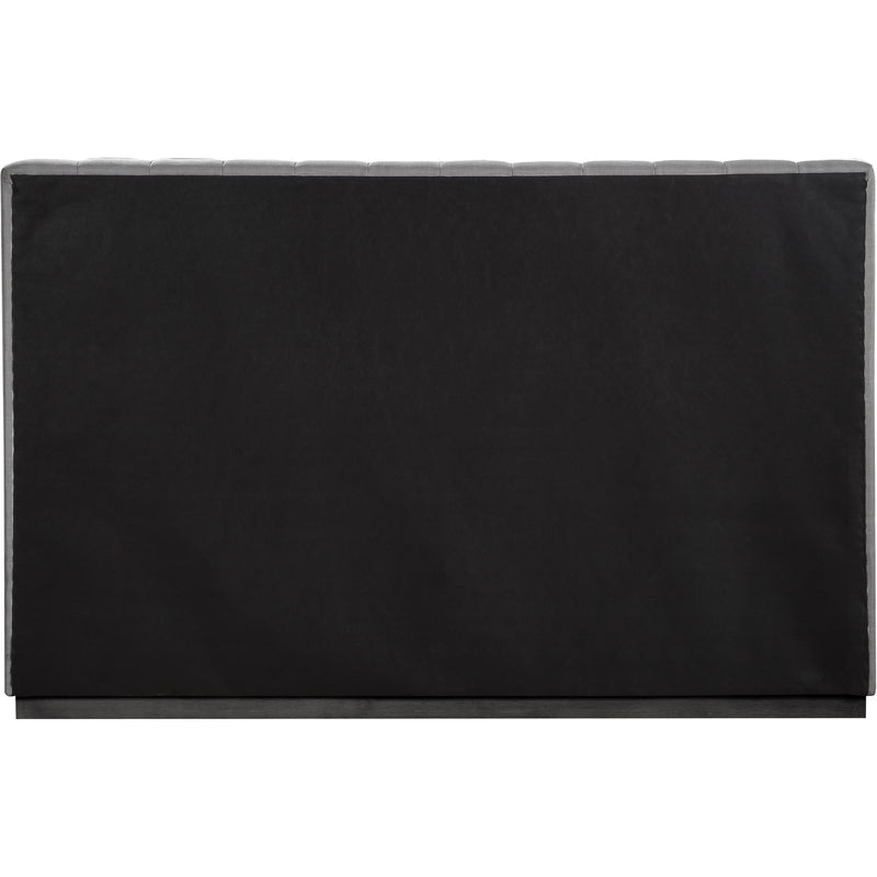 Meridian Lucia Grey Linen Textured Fabric King Bed IMAGE 5