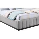 Meridian Lucia Grey Linen Textured Fabric King Bed IMAGE 6