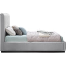 Meridian Lucia Grey Linen Textured Fabric Queen Bed IMAGE 4