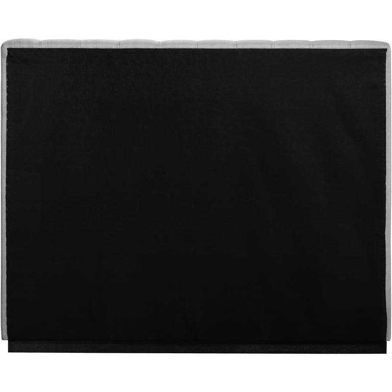 Meridian Lucia Grey Linen Textured Fabric Queen Bed IMAGE 5