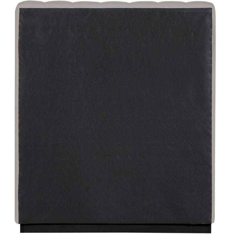 Meridian Lucia Grey Linen Textured Fabric Twin Bed IMAGE 5